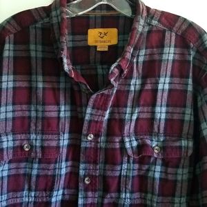 Mens XL Like New Flannel Plaid Button Down Shirt, Top